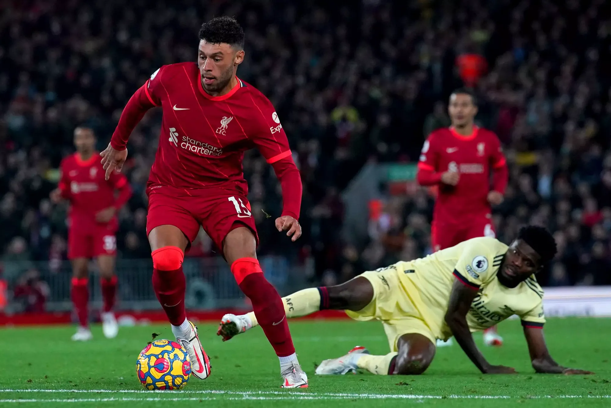 Liverpool's Alex Oxlade-Chamberlain in action against Arsenal