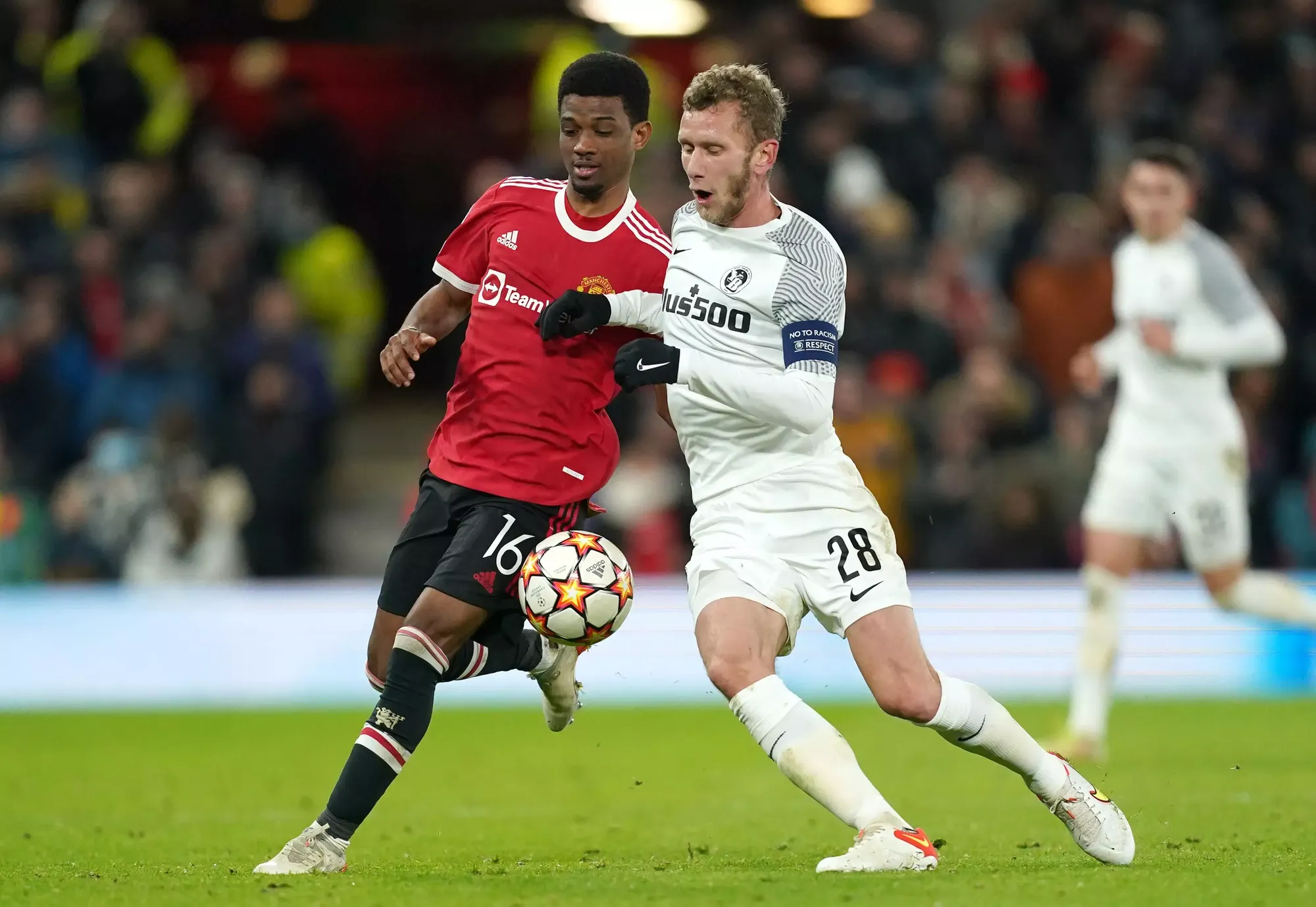 Winger Amad DIallo in Champions League action for Manchester United