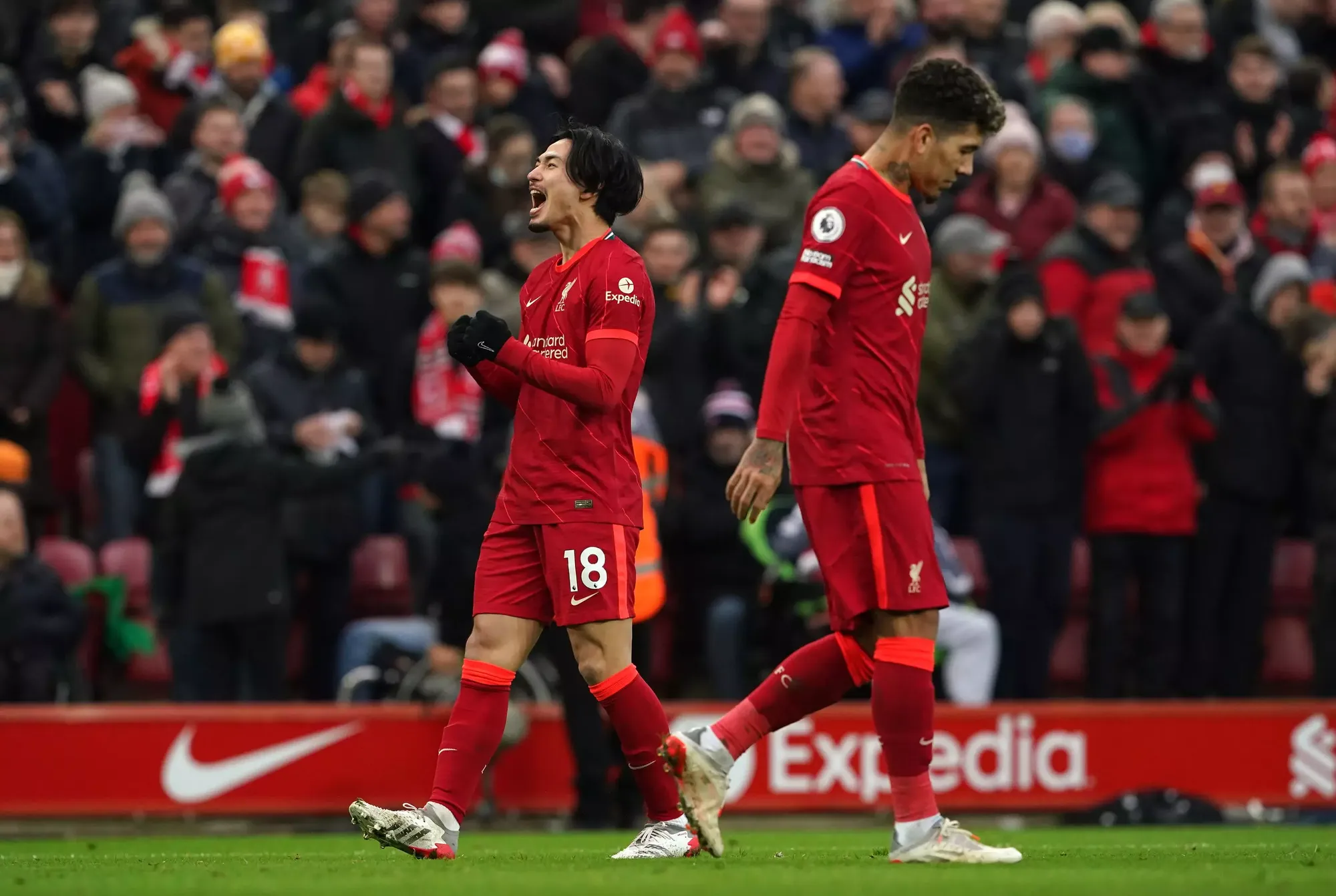Takumi Minamino came off the bench to score for Liverpool on his birthday