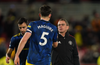Manchester United captain Harry Maguire shakes hands with interim manager Ralf Rangnick