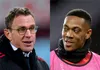 Manchester United interim manager Ralf Rangnick and striker Anthony Martial