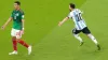 Lionel Messi, right, celebrates his crucial goal against Mexico (Adam Davy/PA)
