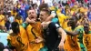 Mitchell Duke celebrates scoring Australia’s goal (Jonathan Brady/PA)