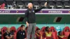 Qatar’s head coach Felix Sanchez gestures during the World Cup group A soccer match between Qatar and Ecuador at the Al Bayt
