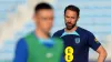 England manager Gareth Southgate and Phil Foden during a training session at the Al Wakrah Sports Complex (Martin Rickett/PA