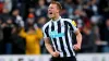 Newcastle’s Dan Burn celebrates after opening the scoring against Leicester with his first goal for the club (Owen Humphreys