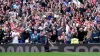 Brentford striker Bryan Mbeumo celebrates scoring against Tottenham
