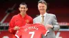 Angel Di Maria, pictured left with Louis van Gaal, completed his ill-fated move to Manchester United on August 26, 2014 (Pet