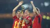Jenni Hermoso, centre with team-mates Alexia Putellas and Irene Paredes, has been shortlisted for the FIFA Best Women’s Play