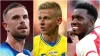 Jordan Henderson, Oleksandr Zinchenko and Eddie Nketiah, left to right, will all be hoping to play a part when Ukraine face 
