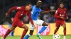 Liverpool’s Virgil van Dijk (left) and Napoli’s Victor Osimhen battle for the ball (PA)
