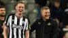 Newcastle head coach Eddie Howe (right) has insisted Sean Longstaff should have an England call-up in his sights (Martin Ric