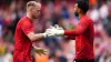 Arsenal goalkeepers Aaron Ramsdale (left) and David Raya have been battling for the gloves.
