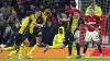 Bournemouth’s Marcos Senesi (second right) celebrated at Old Trafford (Martin Rickett/PA)