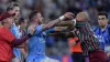 Tempers flare between Manchester City’s Kyle Walker and Fluminense’s Felipe Melo (PA Wire)