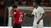 Egypt’s Mohamed Salah, left, leaves the field after sustaining an injury during the African Cup of Nations Group B soccer ma