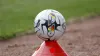A general view of a match ball on a training cone during the Sky Bet League One match at Oakwell, Barnsley. Picture date: Sa