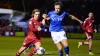 Crawley Town’s Danilo Orsi and Stockport County’s Fraser Horsfall (right) battle for the ball during the Sky Bet League Two 