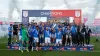 Stockport lifted the League Two trophy after beating Accrington (Ian Hodgson/PA)