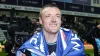 Leicester City’s Jamie Vardy celebrates securing the Championship title after the Sky Bet Championship match at Deepdale, Pr