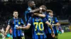 Inter Milan celebrate Alexis Sanchez’s goal (Antonio Calanni/AP)