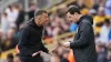 Wolverhampton Wanderers manager Gary O’Neil speaks to the fourth official after a late goal for his side is ruled out follow