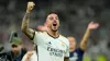 Joselu celebrates after his two-goal show against Bayern Munich sent Real Madrid through to the Champions League final (Jose
