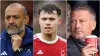 Nuno Espirito Santo and Neco Williams, left and centre, have been charged by the Football Association over comments about th