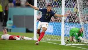 Kylian Mbappe’s double downs Denmark as France reach World Cup knockout stage