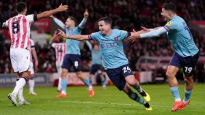 Burnley go clear at the top again after battling victory away to Stoke