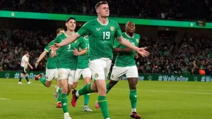 Evan Ferguson strikes on first international start as Ireland edge past Latvia