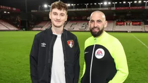Referee Gary Parsons shares experience with fellow cancer survivor David Brooks