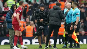 Andy Robertson branded ‘a big baby’ after clash with linesman at Anfield
