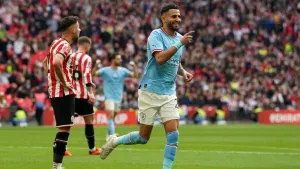 Riyad Mahrez treble cuts down Blades and takes Manchester City to FA Cup final