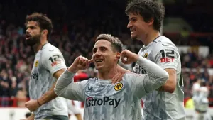 Wolves’ Daniel Podence charged by FA for spitting at Forest’s Brennan Johnson