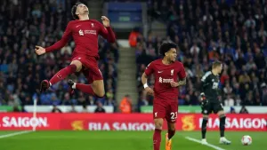 Curtis Jones inspires Liverpool to leave Leicester on the brink