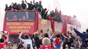 Hollywood stars join jubilant fans as Wrexham enjoy promotion party