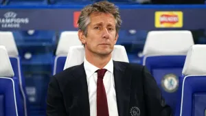 Edwin van der Sar’s condition ‘stable but still concerning’ after brain bleed