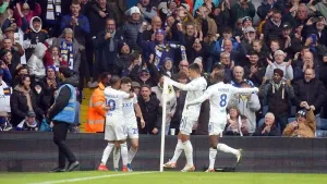 First-half flurry fires Leeds to win over Huddersfield