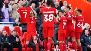 Liverpool show support for Luis Diaz in victory over Nottingham Forest