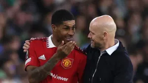 Erik ten Hag says Marcus Rashford going out after Man City defeat ‘unacceptable’