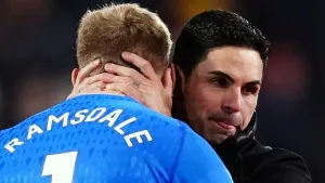 Mikel Arteta hails Aaron Ramsdale despite errors in Arsenal’s win over Brentford