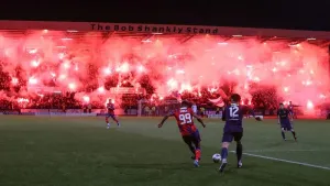 Rangers fans had pyrotechnics in the stands (Steve Welsh/PA)