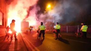 Police charge more than 40 away fans after major disorder outside Villa Park
