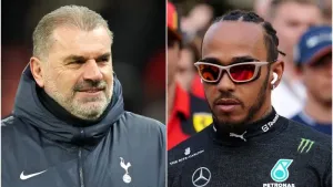 Ange Postecoglou jokes Tottenham missed out on Lewis Hamilton signing