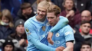 Erling Haaland scores twice as Manchester City beat Everton