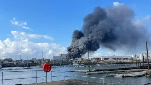 Large fire breaks out near Southampton’s St Mary’s Stadium hours before match