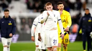 Dejan Kulusevski and Tottenham suffered defeat against Arsenal (John Walton/PA)