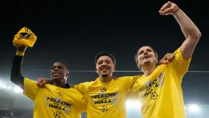 Jadon Sancho leads celebrations with Adele hit after Dortmund reach CL final