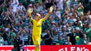 Joe Hart gestures to the fans after being substituted (Andrew Milligan/PA)